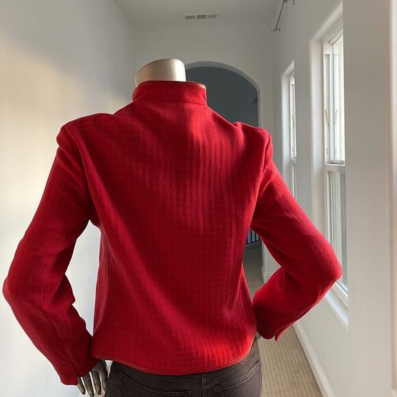 Victor Victoria Red Zipper Jacket Leather Trim Size IT42, USA M - Picture 13 of 13